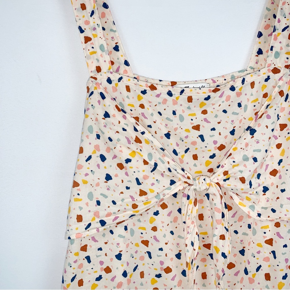 Madewell Tie-Front Cami Tank Top in Terrazzo Confetti - Picture 4 of 9